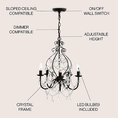 Maura Crystal/metal Led Chandelier