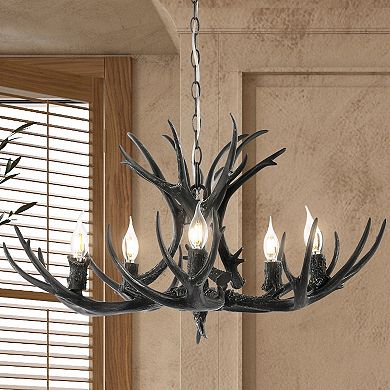 Eldora Adjustable Resin Antler Led Chandelier