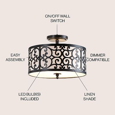 Katherine Metal Led Semi Flush Mount
