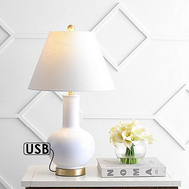 Han Ceramiciron Contemporary Usb Charging Led Table Lamp