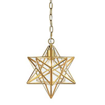 Stella Moravian Star Metal/clear Glass Led Pendant