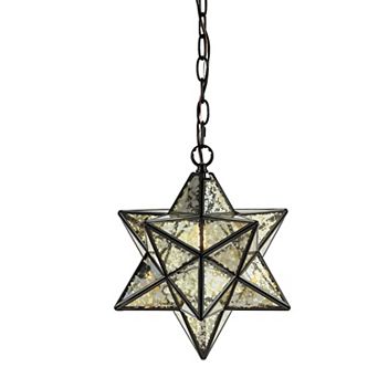 Stella Moravian Star Metal/clear Glass Led Pendant