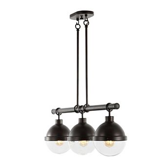 Caleb Industrial Farmhouse Iron/glass Linear Led Pendant