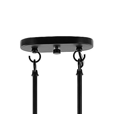 Caleb Industrial Farmhouse Iron/glass Linear Led Pendant