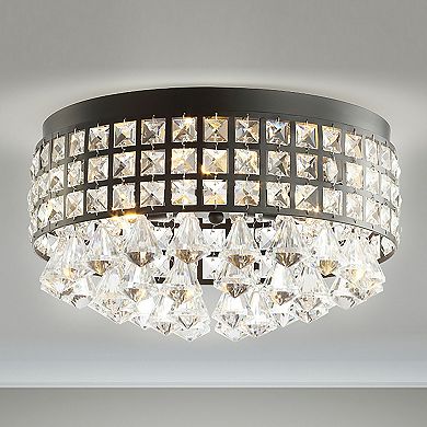Meredith Crystal Dropsmetal Led Flush Mount