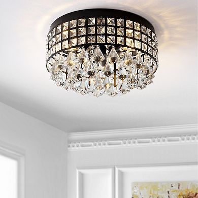 Meredith Crystal Dropsmetal Led Flush Mount