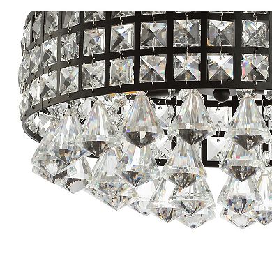 Meredith Crystal Dropsmetal Led Flush Mount