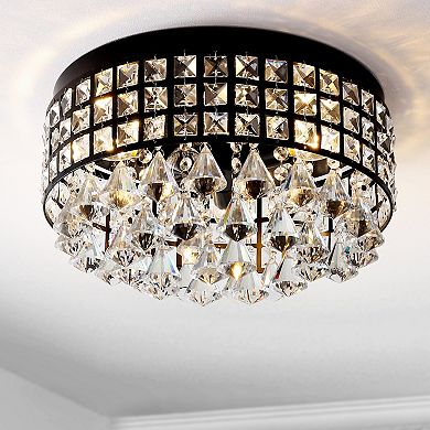 Meredith Crystal Dropsmetal Led Flush Mount