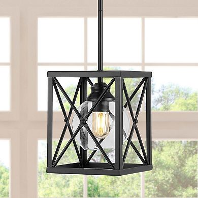 Amara Industrial Farmhouse Iron/glass Led Pendant