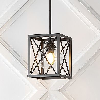 Amara Industrial Farmhouse Iron/glass Led Pendant