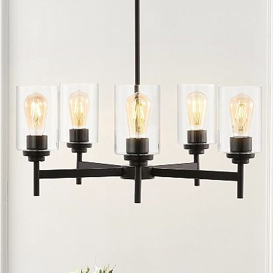 Orpheus Farmhouse Industrial Iron Cylinder Led Chandelier