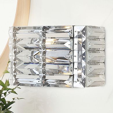 Evelyn Crystal Rectangle Ironcrystal Glam Modern Led Vanity Light