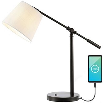 Troy Classic Contemporary Iron Led Task Lamp With Usb Charging Port