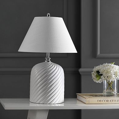 Serge Swirl Ceramic Bohemian Glam Led Table Lamp