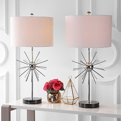 Aria Metal/marble Led Table Lamp (set Of 2)