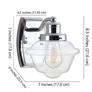 Orleans Iron/glass Schoolhouse Led Vanity Light