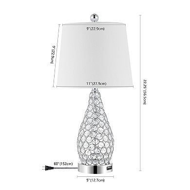 Lily Midcentury Modern Iron Led Table Lamp With Usb Charging Port (set Of 2)