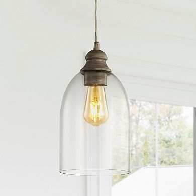 Fontaine Adjustable Greige Glass Led Pendant