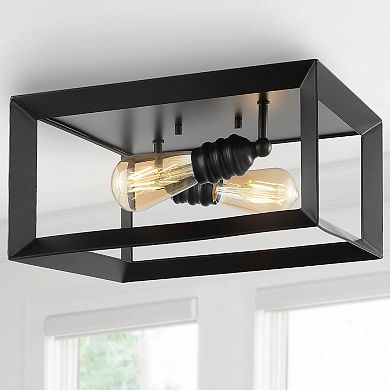 Marfa Square Iron Modern Farmhouse Led Flush Mount