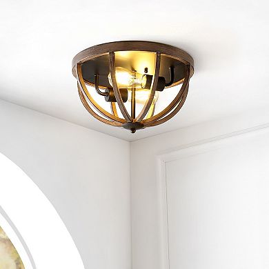 Darlene Iron Rustic Farmhouse Led Flush Mount
