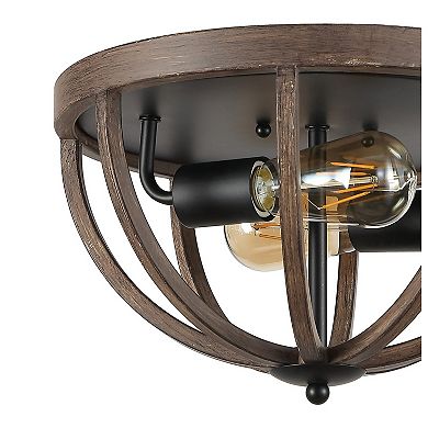 Darlene Iron Rustic Farmhouse Led Flush Mount