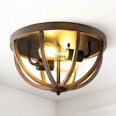 Darlene Iron Rustic Farmhouse Led Flush Mount
