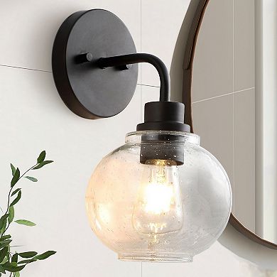 Sandrine Iron/seeded Glass Cottage Rustic Led Vanity Light