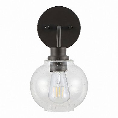 Sandrine Iron/seeded Glass Cottage Rustic Led Vanity Light