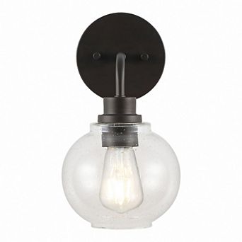 Sandrine Iron/seeded Glass Cottage Rustic Led Vanity Light
