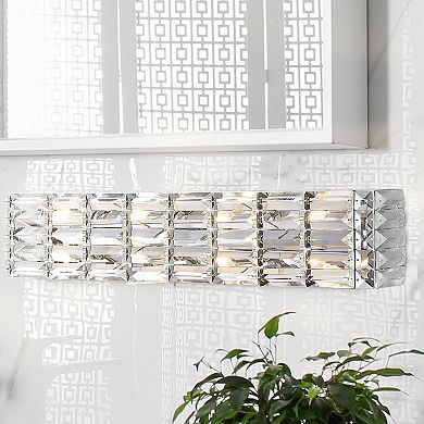 Evelyn Crystal Rectangle Ironcrystal Glam Modern Led Vanity Light