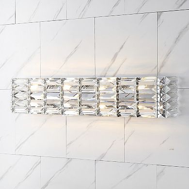 Evelyn Crystal Rectangle Ironcrystal Glam Modern Led Vanity Light