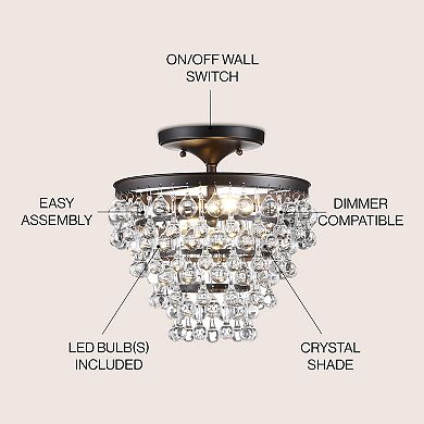 Toronto Metal/crystal Led Flush Mount