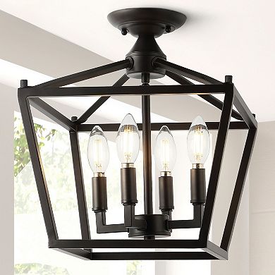 Plains Mini Lantern Iron Modern Farmhouse Led Flush Mount