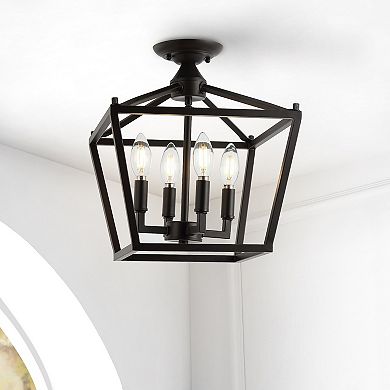 Plains Mini Lantern Iron Modern Farmhouse Led Flush Mount