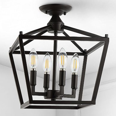 Plains Mini Lantern Iron Modern Farmhouse Led Flush Mount