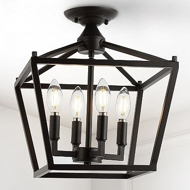 Plains Mini Lantern Iron Modern Farmhouse Led Flush Mount