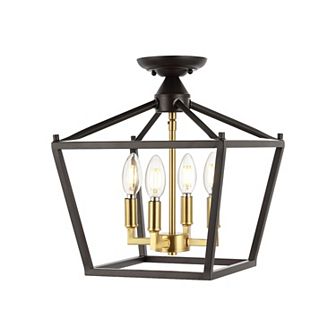 Plains Mini Lantern Iron Modern Farmhouse Led Flush Mount