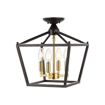 Plains Mini Lantern Iron Modern Farmhouse Led Flush Mount