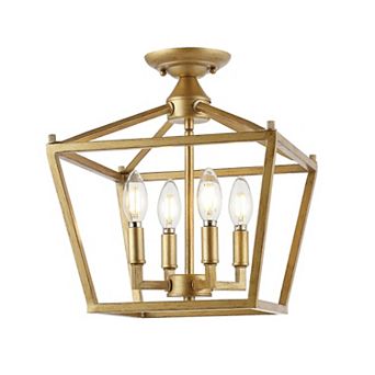 Plains Mini Lantern Iron Modern Farmhouse Led Flush Mount