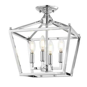 Plains Mini Lantern Iron Modern Farmhouse Led Flush Mount