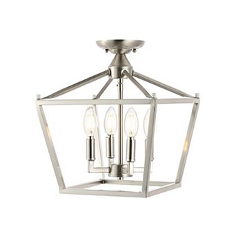 Plains Mini Lantern Iron Modern Farmhouse Led Flush Mount