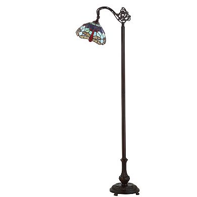 Dragonfly Tiffany Style Arched Led Floor Lamp