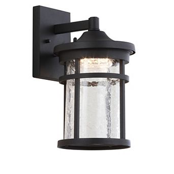 Campo Outdoor Wall Lantern Crackled Glassmetal Integrated Led Wall Sconce