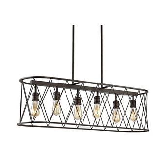 Marion Adjustable Iron Farmhouse Rustic Led Dimmable Pendant