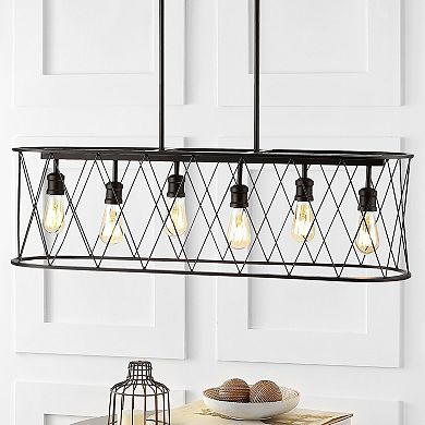 Marion Adjustable Iron Farmhouse Rustic Led Dimmable Pendant