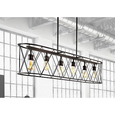 Marion Adjustable Iron Farmhouse Rustic Led Dimmable Pendant
