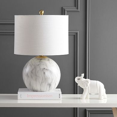 Luna Faux Marble Resin Led Table Lamp