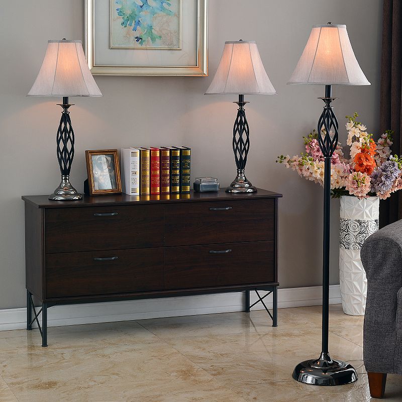3-pc. Sperry Black Lamp Set, Brown, Furniture