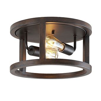 Atelier Iron Rustic Industrial Led Flush Mount