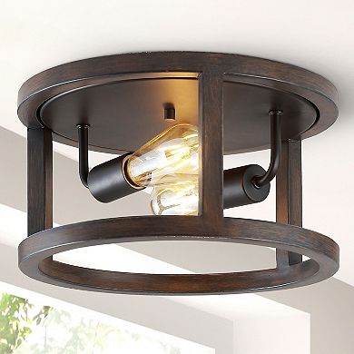 Atelier Iron Rustic Industrial Led Flush Mount